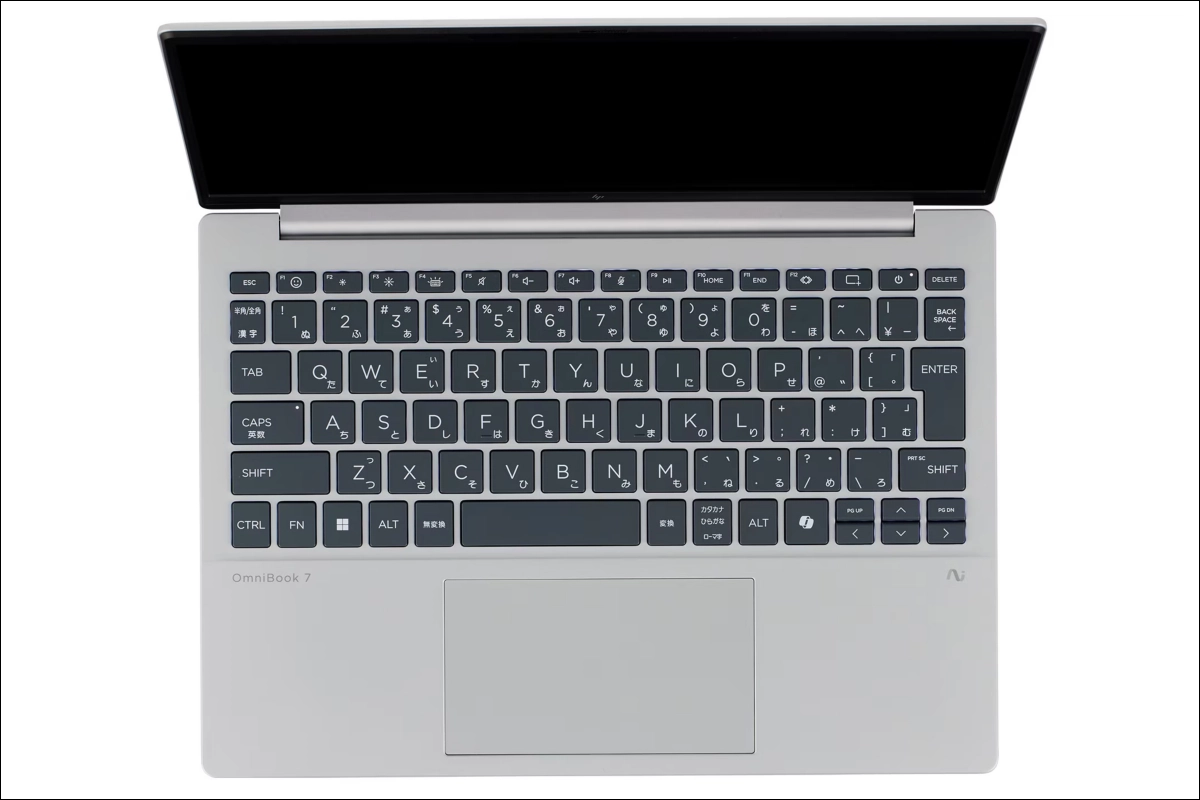 HP OmniBook7 Aero13-bg グレイシャーシルバー キーボード