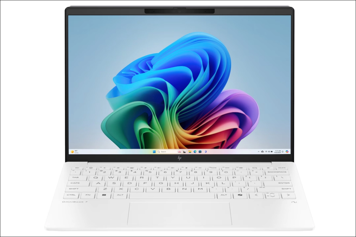 HP OmniBook7 Aero13-bg セラミックホワイト フロントビュー