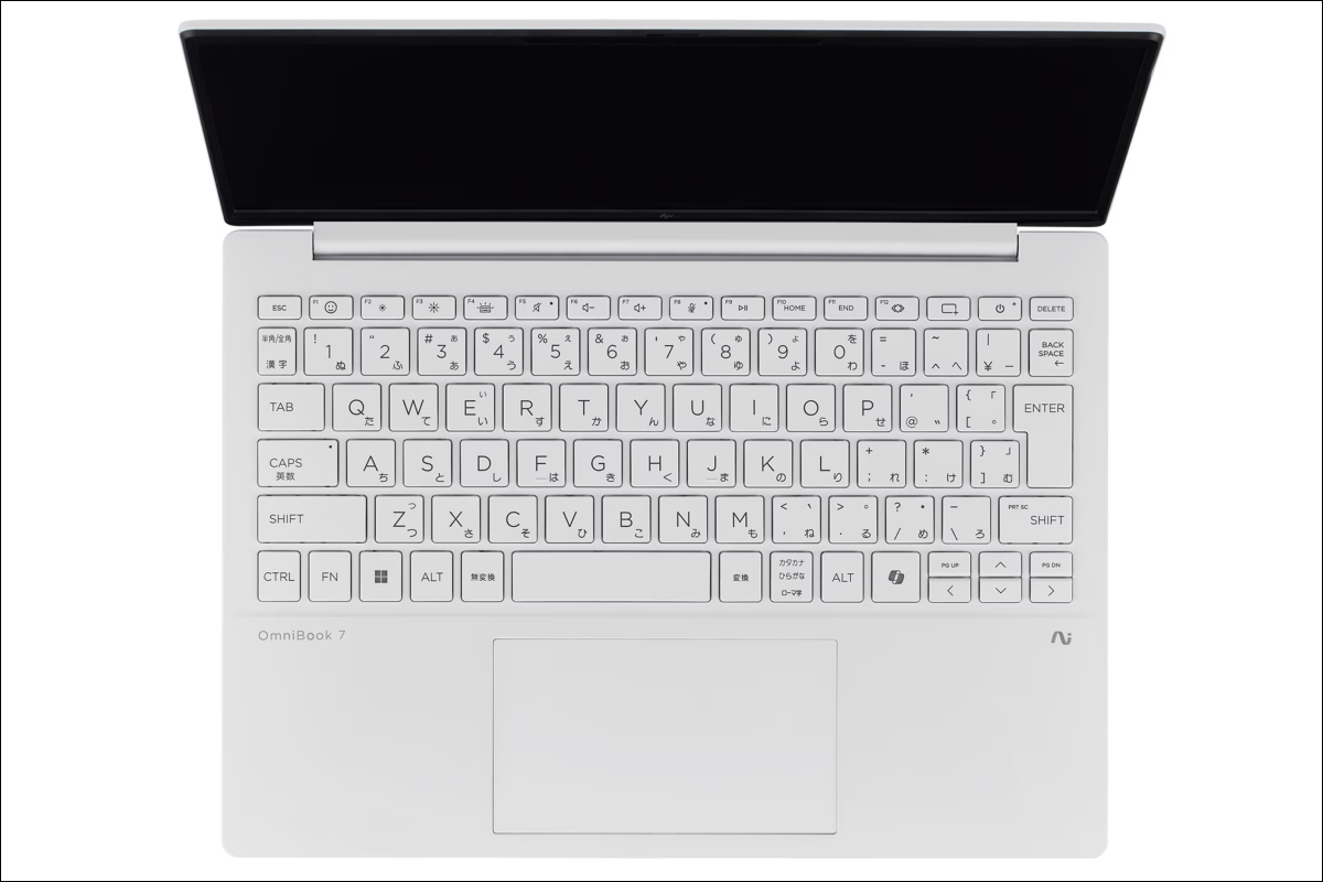 HP OmniBook7 Aero13-bg セラミックホワイト キーボード